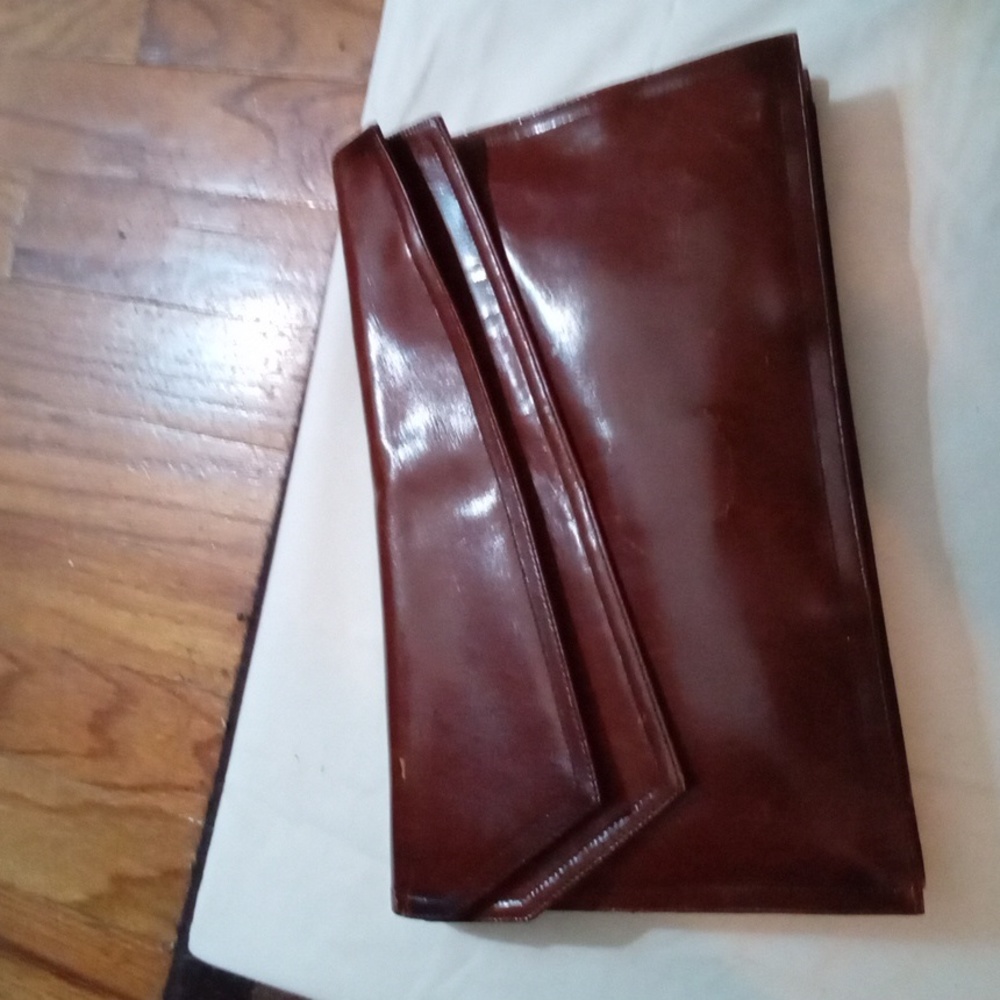 Vintage Morris Moskowitz Brown Leather Clutch / Handbag
